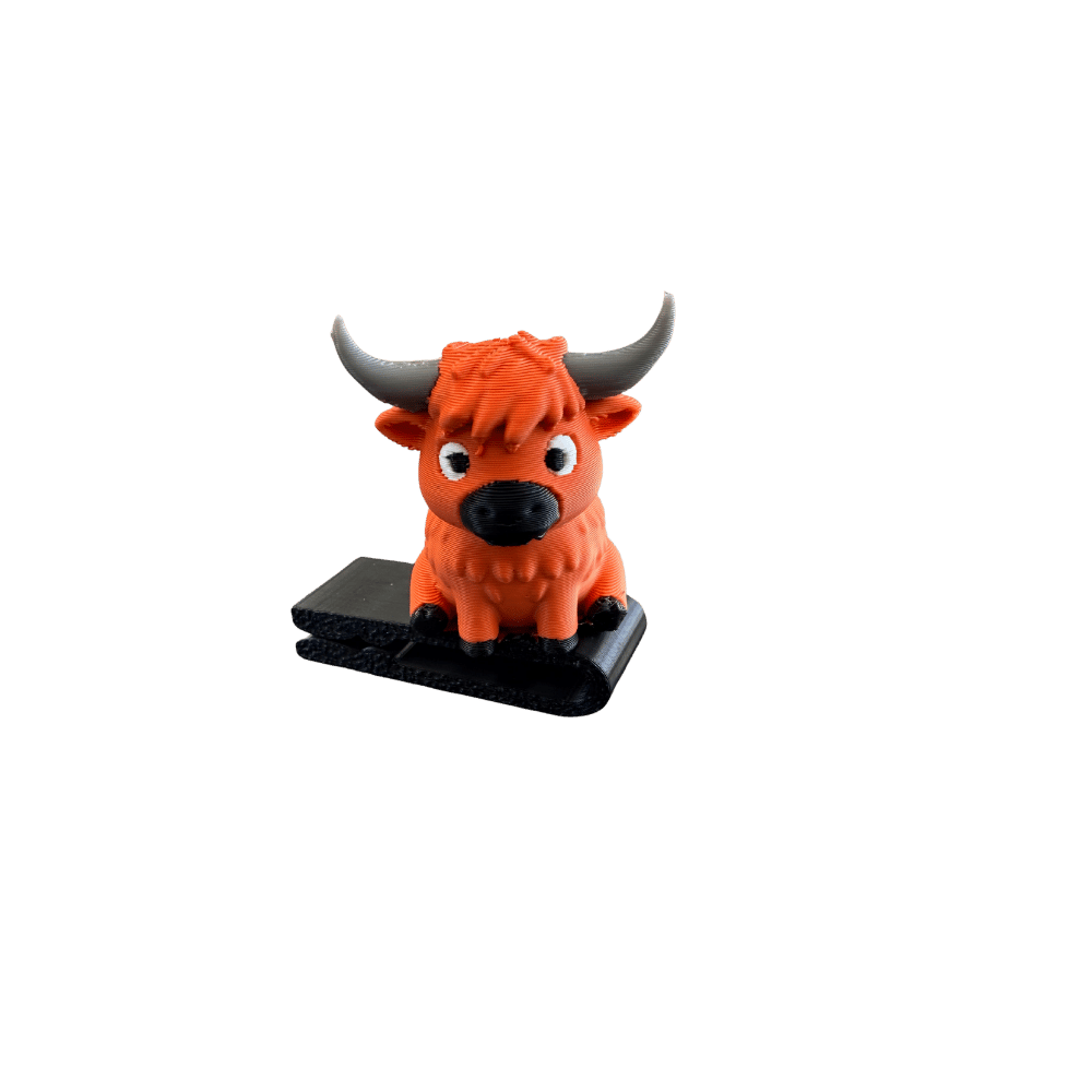Fergus the Highland Cow BrimPet hat clip